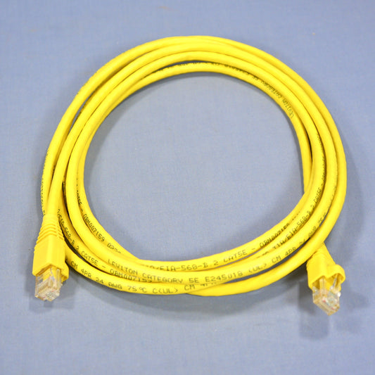 Leviton Yellow Cat 5e 10 Ft Ethernet Patch Cord Network Cable Booted 5G460-10Y