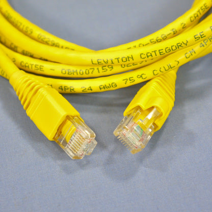 Leviton Yellow Cat 5e 10 Ft Ethernet Patch Cord Network Cable Booted 5G460-10Y