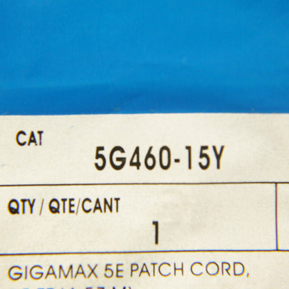 Leviton 5G460-15Y Yellow Cat5e Ethernet Cable 15ft Data Patch Cord Network Boot