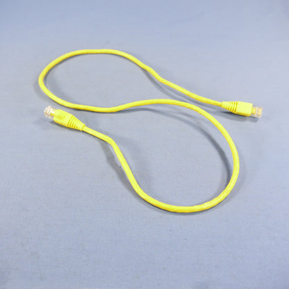 Leviton 5G460-3Y Yellow Cat5e 3ft Ethernet Cable Data Patch Cord Network Booted