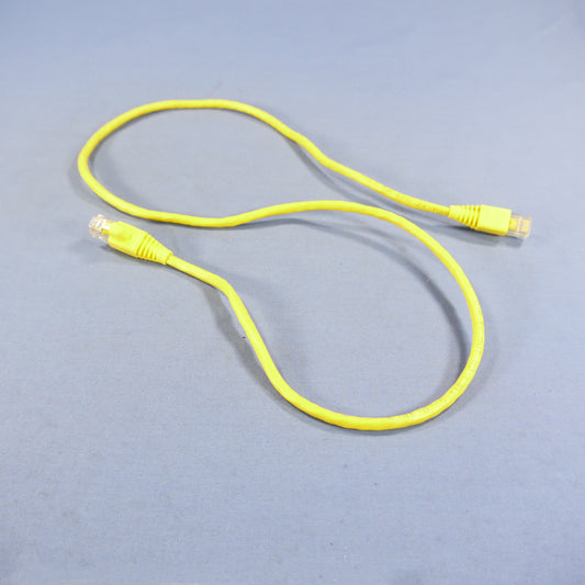Leviton 5G460-3Y Yellow Cat5e 3ft Ethernet Cable Data Patch Cord Network Booted