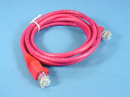 Leviton 5G460-5R Red Cat5e 5ft Ethernet Cable LAN Data Patch Cord Network Booted