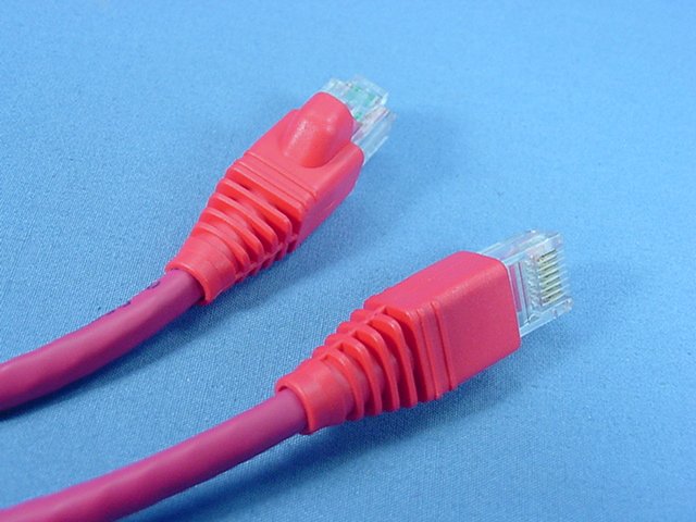 Leviton 5G460-5R Red Cat5e 5ft Ethernet Cable LAN Data Patch Cord Network Booted