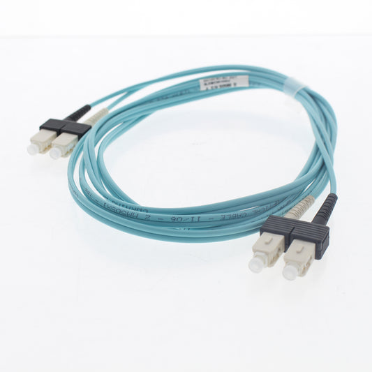 Leviton 5LDSC-M02 Green 2-Meter Fiber Optic Cable 50/125 10G SC-SC Duplex Jumper