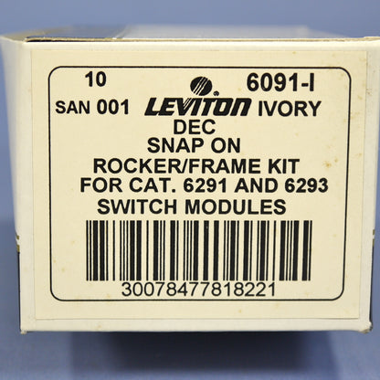 10 Leviton DHC Ivory Color Change Conversion Kit for DHC Rocker Module 6091-I