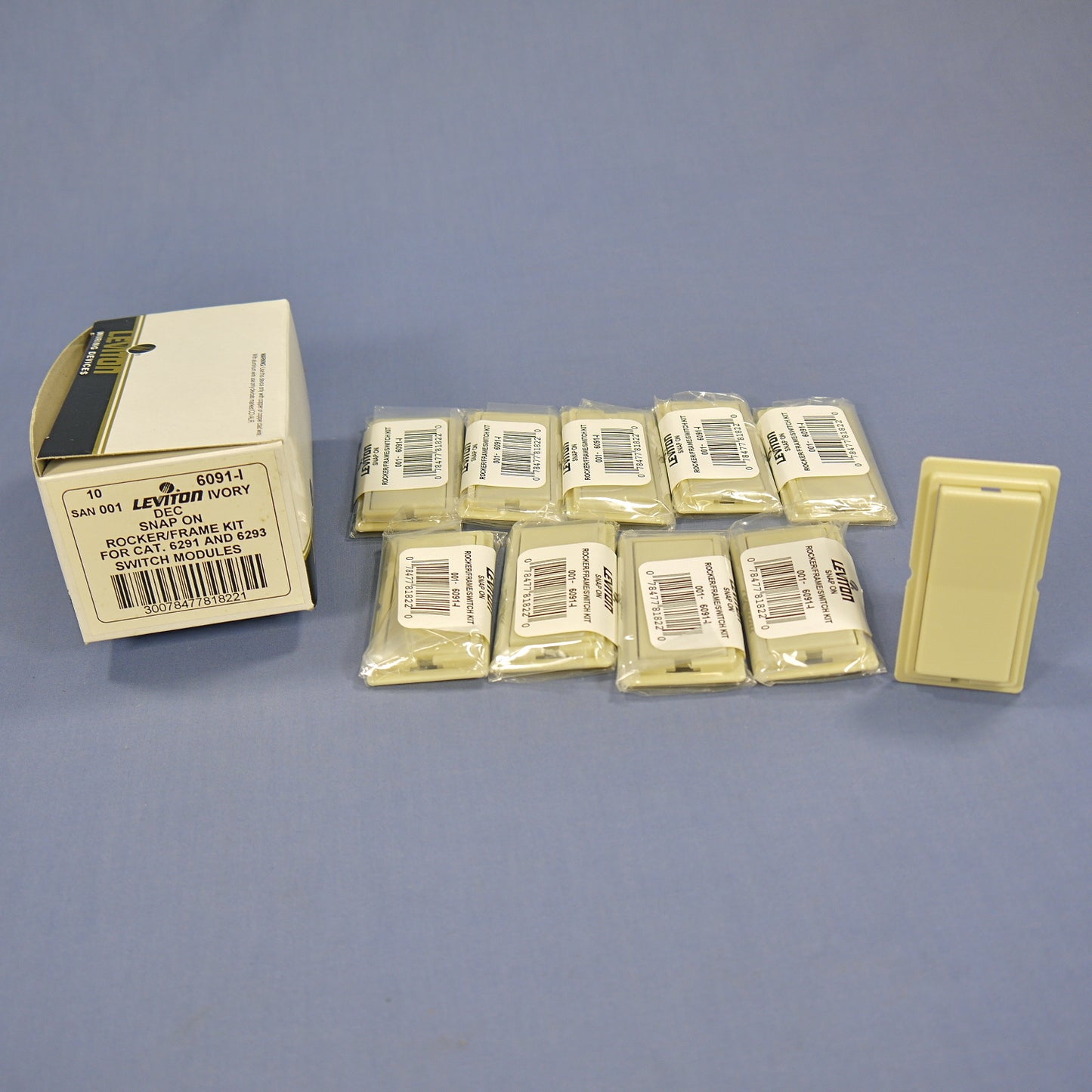 10 Leviton DHC Ivory Color Change Conversion Kit for DHC Rocker Module 6091-I