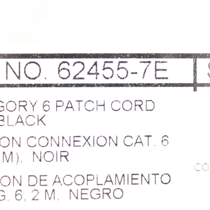 Leviton 62455-7E Black 7 Feet Cat6 Ethernet Cable Data Patch Cord Network Booted