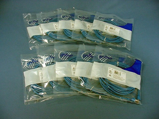 Leviton 62460-15L Blue 15ft Cat6+ Extreme Ethernet Cable Data Patch Cords 10pcs