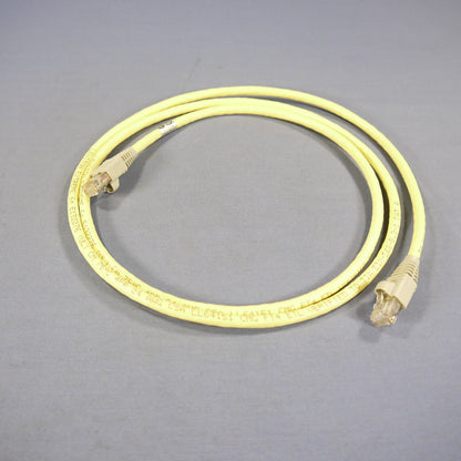Leviton 62460-5Y Light Yellow 5ft Cat6+ Extreme Ethernet Cable Data Patch Cord