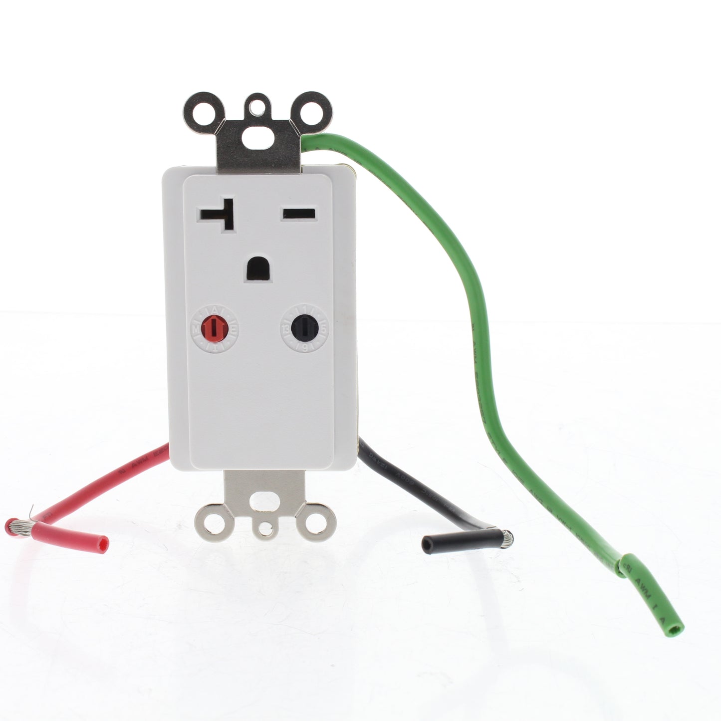Leviton 6298-W White DHC Single Wall Receptacle 20A 250V