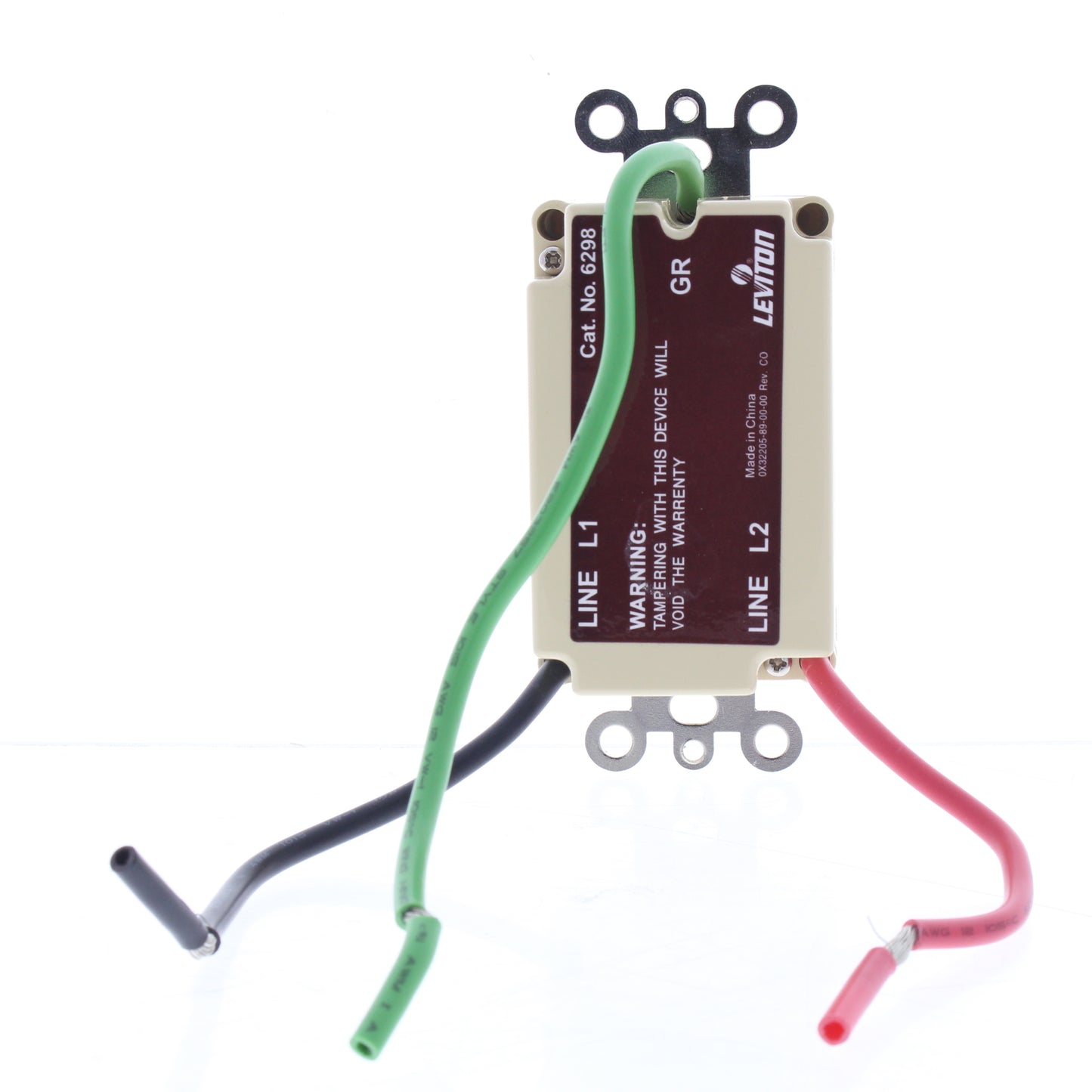 Leviton 6298-W White DHC Single Wall Receptacle 20A 250V