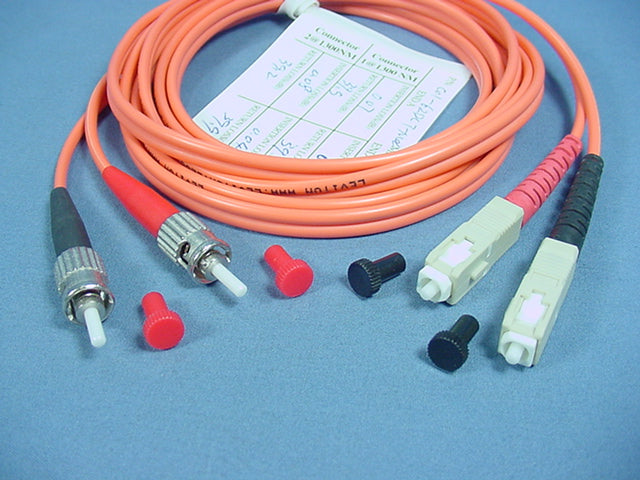 2M Fiber Optic Uplink Multi-Mode Duplex Patch Cable Cord ST SC 62mic 62DCT-M02