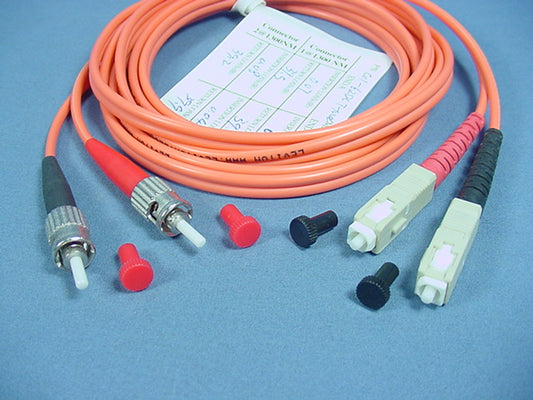 2M Fiber Optic Uplink Multi-Mode Duplex Patch Cable Cord ST SC 62mic 62DCT-M02