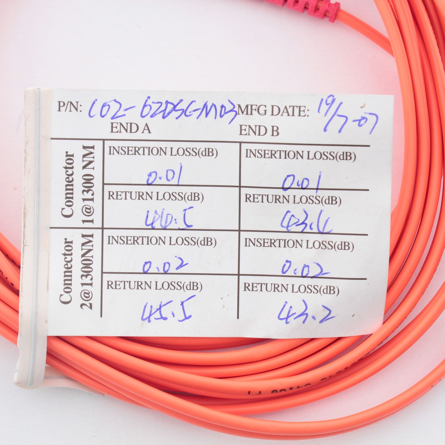 3M Fiber Optic Uplink Multi-Mode Duplex Patch Cable Cord SC 62.5/125 62DSC-M03
