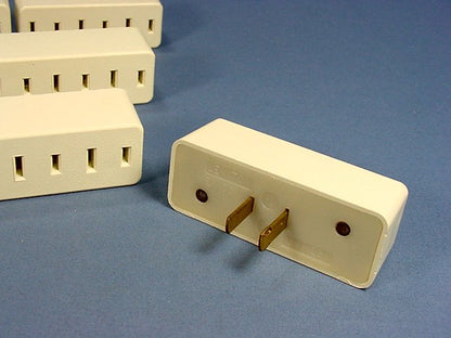 10 Leviton Almond Polarized Triple Tap Outlet Adapters 1-15R 15A 2P2W 125V 63-A
