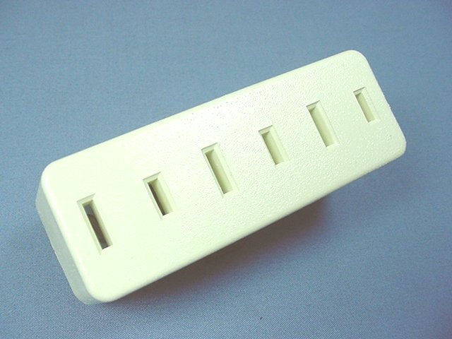 Leviton Almond Polaried Triple Tap Outlet Adapter Nema 1-15R 15A 125V 2P2W 63-A