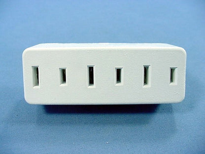 Leviton White Triple Tap Polarized Outlet Power Adapter Nema 1-15R 15A 125V 63-W