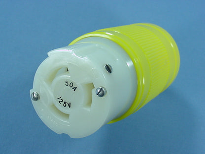 Leviton 6360-CR-062 Yellow California Turn Twist Locking Connector Non-Nema 50A