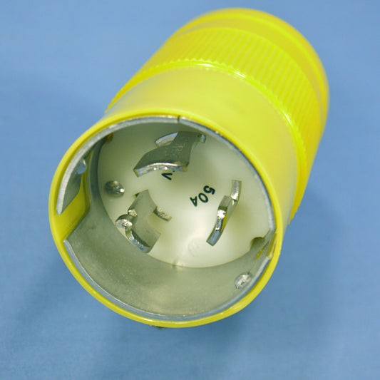 Leviton 6361-CR Yellow 50A Turn Lock Marine Plug Non-NEMA Corrosion Resistant
