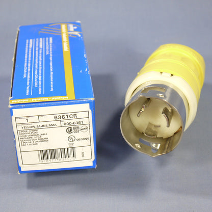Leviton 6361CR Yellow Corrosion Resistant Marine Plug Twist Locking Non-Nema 50A