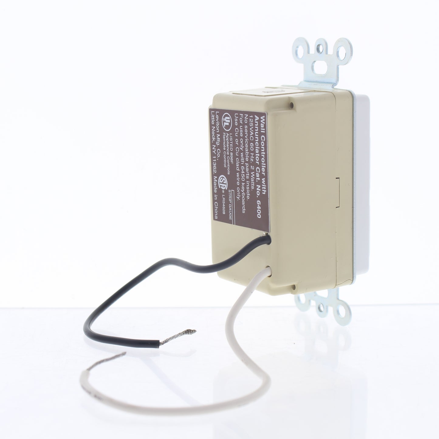 Leviton 6420 White 2-Button Wall Controller w/ Annunciator Scene Controller Di