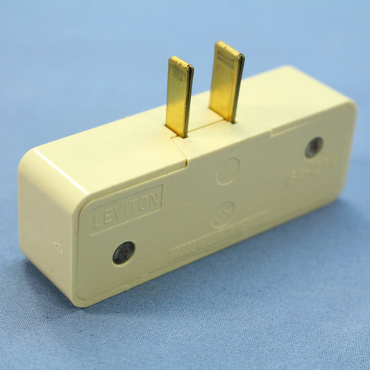 Leviton Ivory Polarized Plug-In Triple Tap Outlet Adapter Nema 1-15R 15A 65-I