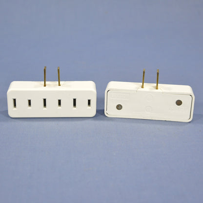 Leviton 65-W White Polarized Plug-In Triple Tap 15A Outlet Adapters 1-15R 10pk