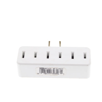 Leviton 65-W White 15A Adapter Plug-In Triple Tap Outlet Bulk NEMA 1-15R 125V