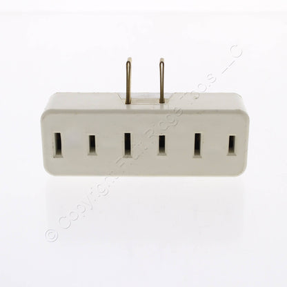 Leviton Faded White Adapter Plug-In Triple Tap Outlet Nema 1-15R 15A 125V 65-W