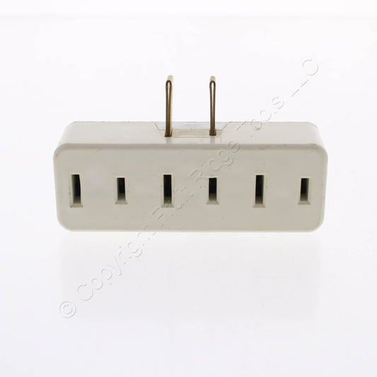 Leviton Faded White Adapter Plug-In Triple Tap Outlet Nema 1-15R 15A 125V 65-W