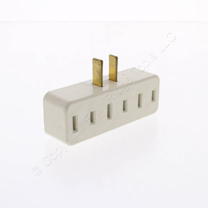 Leviton Faded White Adapter Plug-In Triple Tap Outlet Nema 1-15R 15A 125V 65-W