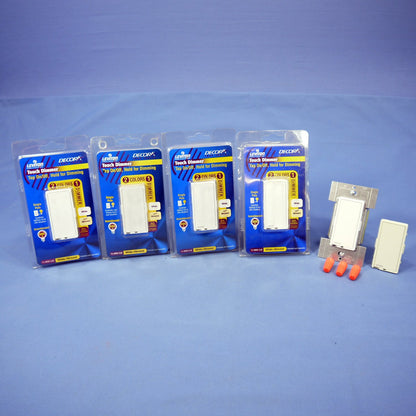 Leviton 6606-1LM White Almond Decora Touch Pad Dim Switch Incandescent Only 5pcs