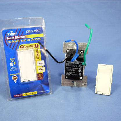 Leviton 6606-1LM White Almond Decora Touch Pad Dim Switch Incandescent Only 5pcs