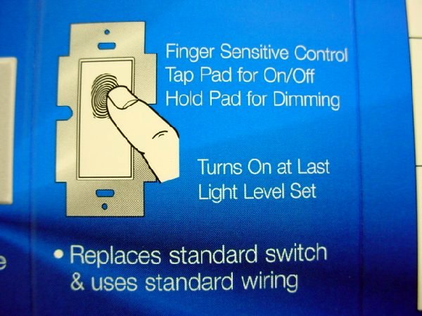 Leviton Touch On/Off Dimmer Switch Preset INCANDESCENT 600W 6606-AA Almond