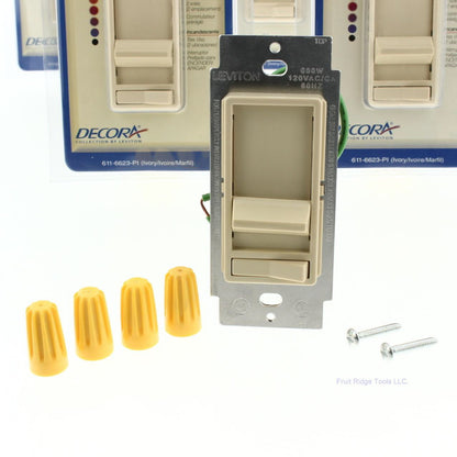 5 Leviton Ivory Decora Slide Dimmer Switches Preset 3-Way 6623-PI