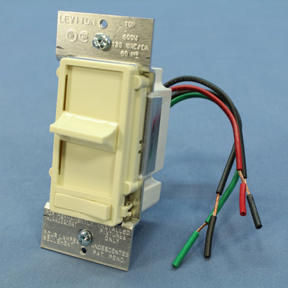 Leviton Almond Decora Lighted 3-Way Slide Dimmer Switch Incandescent 6633-PA
