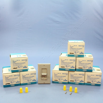 Leviton 6663-P1G Gray Fluorescent Dimmer Switches 2-12 Bulbs!! 480W 120V 10-Pack