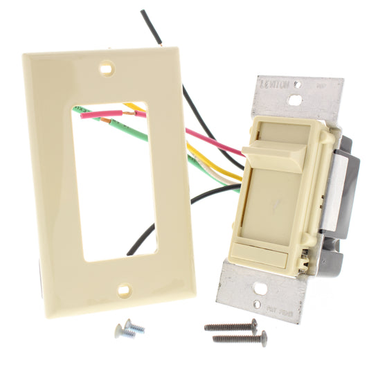 Leviton Ivory Decora Slide Dimmer Fluorescent 2-12 Bulbs 3Way 480W 277V 6661-P7I