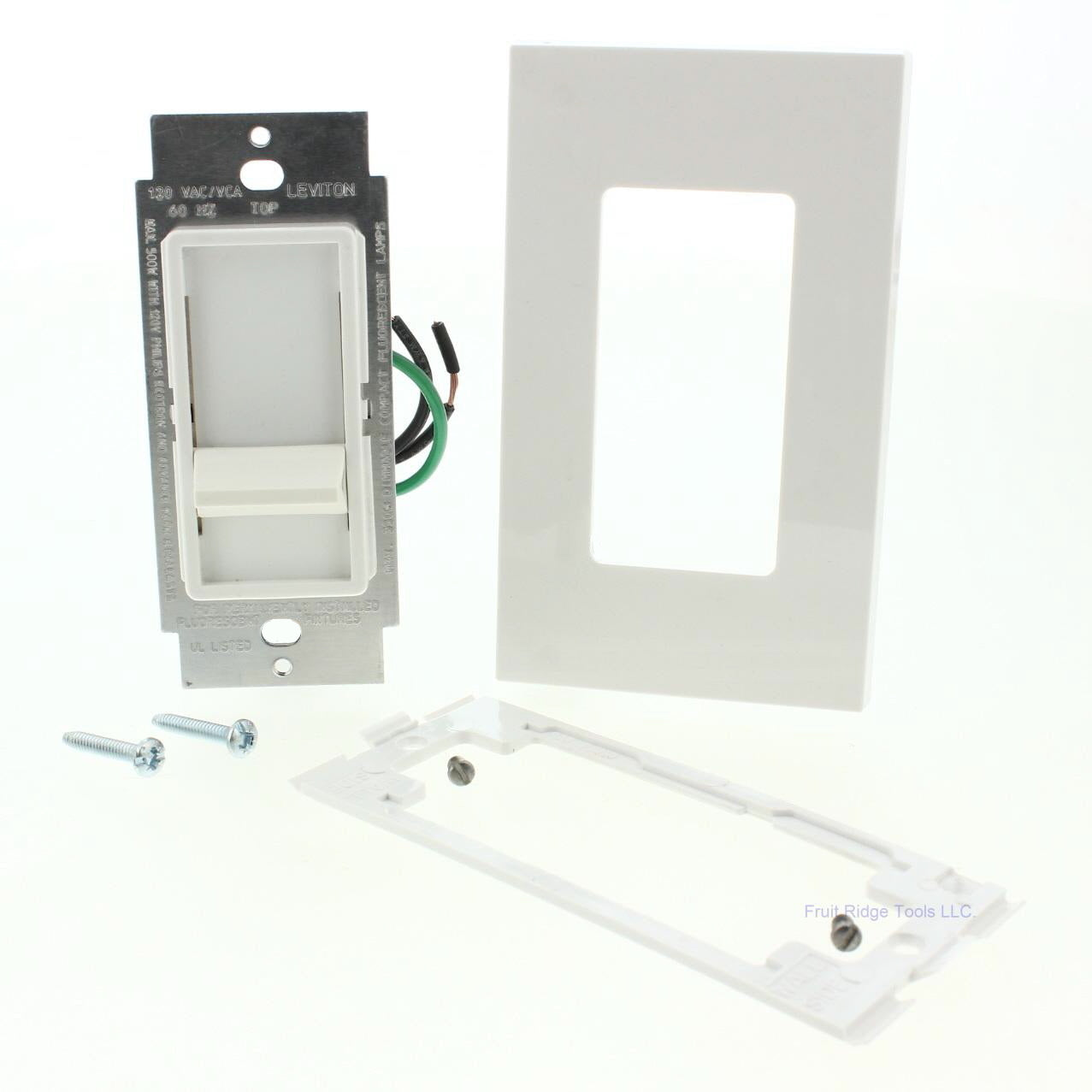 Leviton White 6668-1W Full Range Slide Mark 10 Fluorescent Dimmer 500W-120V AC
