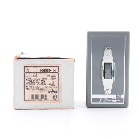 Leviton 6808G-DAC DPST Toggle Switch AC Manual Non-Reversing Motor Switch 30A