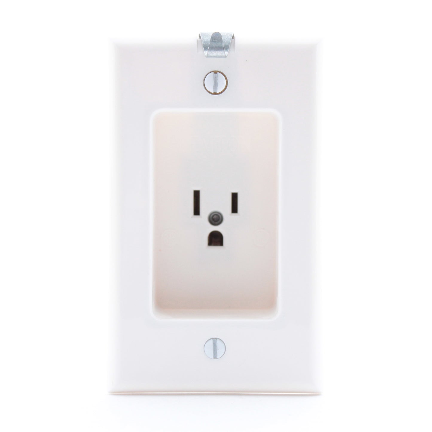 Leviton White Clock Hanger 1" Recessed Depth Outlet Receptacle 15A 5-15R 688-W