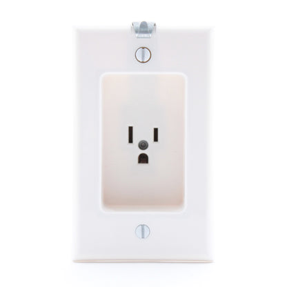 Leviton White Clock Hanger 1" Recessed Depth Outlet Receptacle 15A 5-15R 688-W