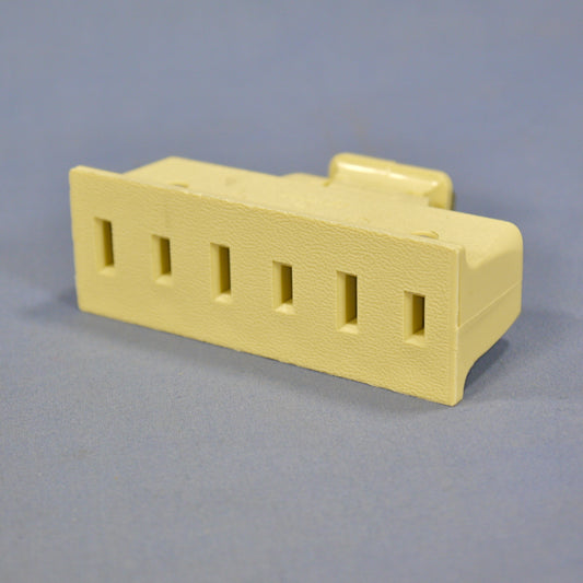 Leviton Ivory Triplex Swivel Receptacle Outlet Adapter Non-Grounding Bulk 69-I