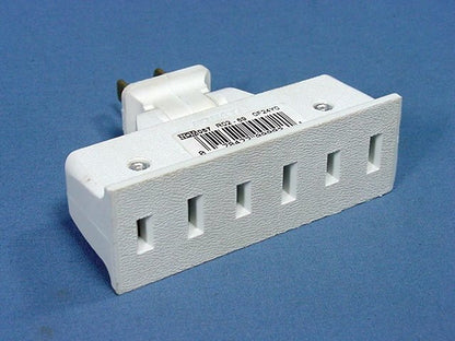 Leviton 69-W White Non-Grounding Triplex Swivel Receptacle Outlet Bulk Adapter