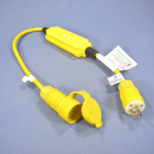 Leviton 69591 Industrial 15A Reset GFCI 3' Extension Cord Set Nema 5-15 120V