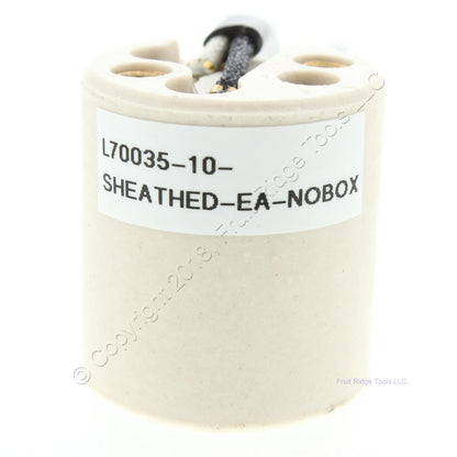 10 Leviton Unglazed Porcelain Light Socket Lampholders Medium 660W w/Sheath