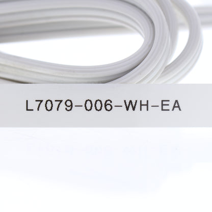 Leviton 7079-6-WH White 6-Ft Lamp Cord 18/3 with Molded Grounding Connector Plug
