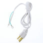 Leviton 7079-6-WH White 6-Ft Lamp Cord 18/3 with Molded Grounding Connector Plug
