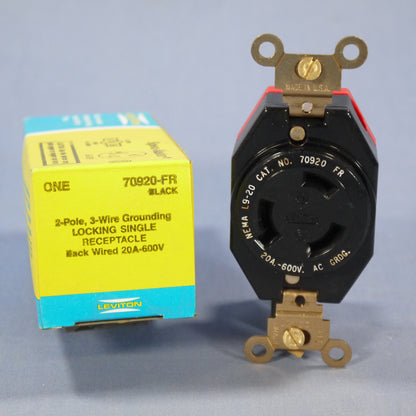 Leviton 70920-FR Twist Turn Locking Receptacle Outlet 20A 600V NEMA L9-20R Boxed