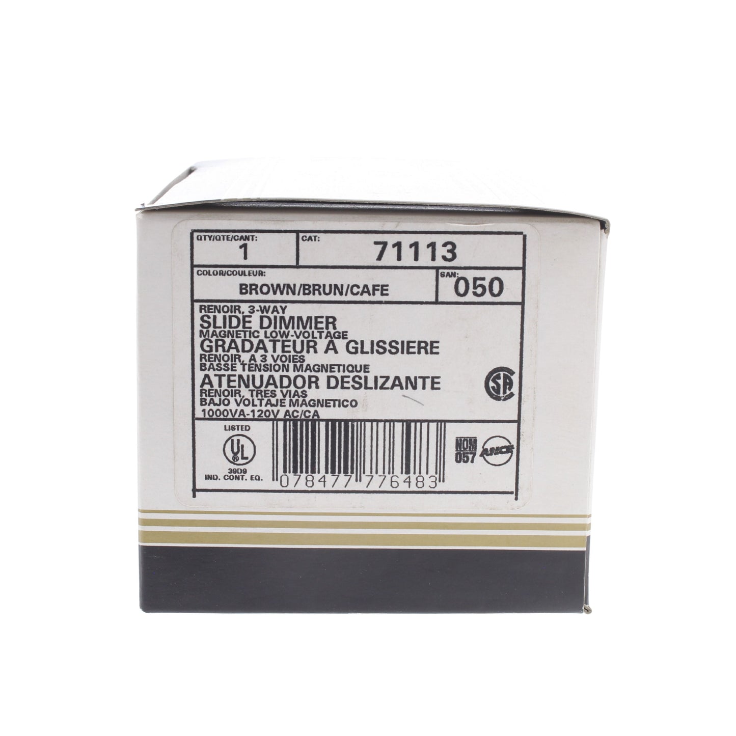 Leviton 71113 Brown Renoir 3-Way Dimmer Switch Mag Low Volt 1000W Incandescent